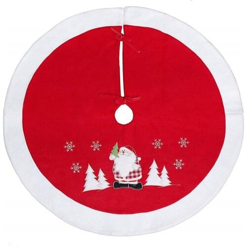 5 pcs 35.4"/90cm Christmas Tree Skirt With Adorable Santa Claus Xmas Holiday Party Decorations Themed with Christmas Ornaments