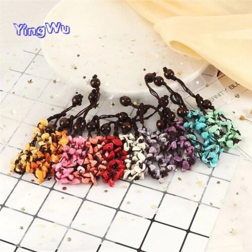 Women Natural Stone Irregular Bracelet Adjustbale Healing Gravel Beaded Handmade Braided Bracelets Bangle for Girl Reiki Jewelry