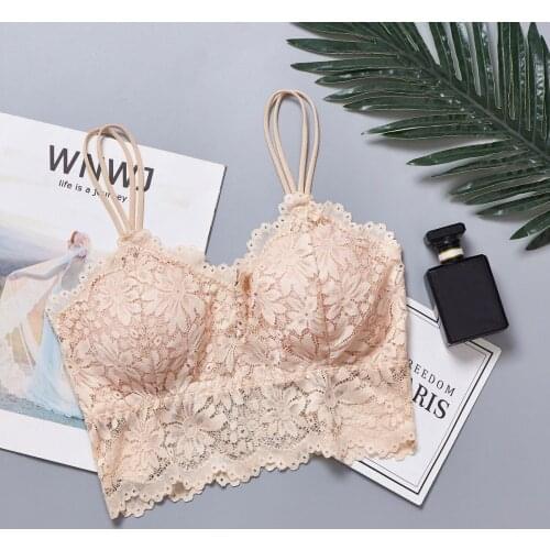 Womens Underwear Women Sexy Bra Top Solid Vest Lace Seamless Breathable Push Up Top Underwear Bralette Push Up Bra Underwear