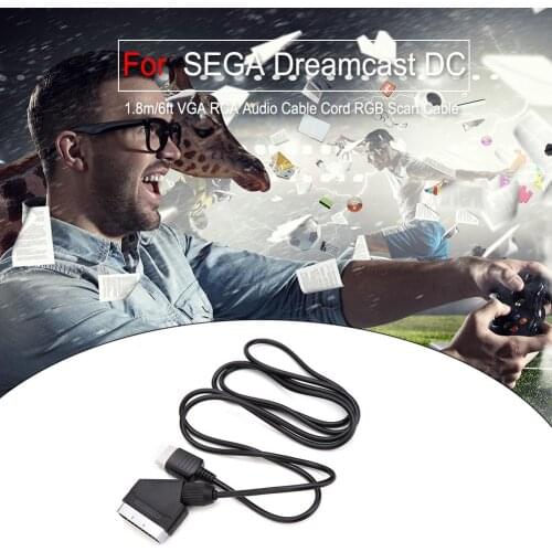 1.8m/6ft VGA RCA Audio Cable Cord RGB Scart Cable for SEGA Dreamcast DC Improve image definition in an all-round way