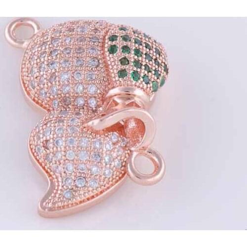 5 pieces Zircon Money Bag Gourd Charms Connectors For Jewelry Making Diy Copper Micro Pave Charms Wholesale Bedel