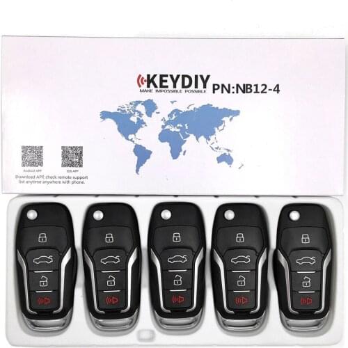 5PCS/LOT KEYDIY KD NB12-3+1 NB12-4 4Button NB series Universial Remote For KD900/KD-X2/ URG200/KD NB Series Remote