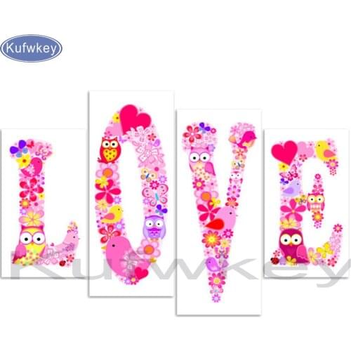 5d diy Diamond Painting Love,owl,Floral,Square Rhinestone Pasting home Decor Painting full Diamond Embroidery Mosaic wall arts