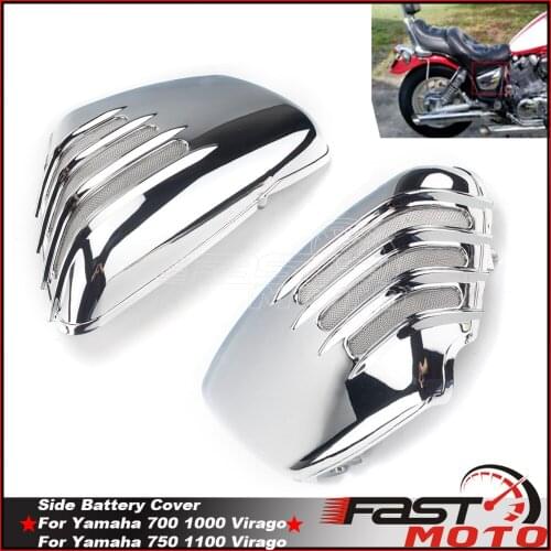 3 Colors ABS Plastic Left Right Motorcycle Side Battery Covers Protective Covering For Yamaha 1100 1000 750 700 Virago 1984-UP