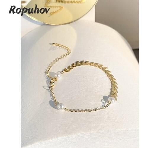 Ropuhov 2021 925 Silver New Jewelry Personality Design Sense Wheat Pearl Bracelet Korean Simple Bracelet Fashion Accessories