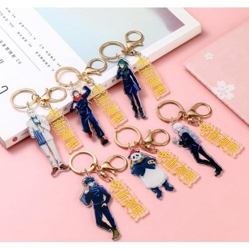 Japanese Anime Jujutsu Kaisen Keychain Gojo Satoru Delicacy Pendant Acrylic Key Chains Men Women Carnival Keyring Accessories