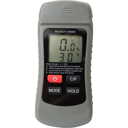 HLZS-Two Pins Digital Wood Moisture Meter Paper Humidity Tester Wall Hygrometer Timber Damp Detector