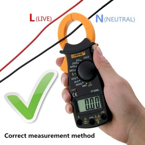 DT-3266L Digital Clamp Meter 600A AC/DC Multimeter Voltage/Ohm/Current Tester