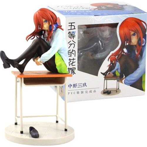 20cm Quintessential Quintuplets Figures Miku Nakano the 3rd Girl on Desk Anime Sexy Beauty Model Toy