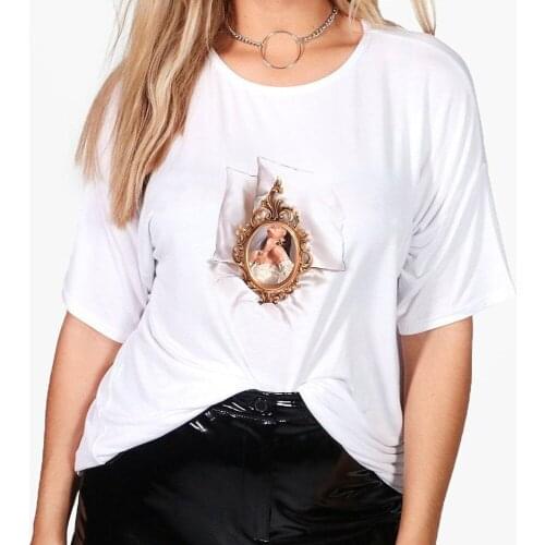 Sexy White Tshirt Makeup Mirror Graphic T Shirts Girls Can Do Anything Hipster Clothes Elegant Fashion Short Sleeve Ropa Mujer
