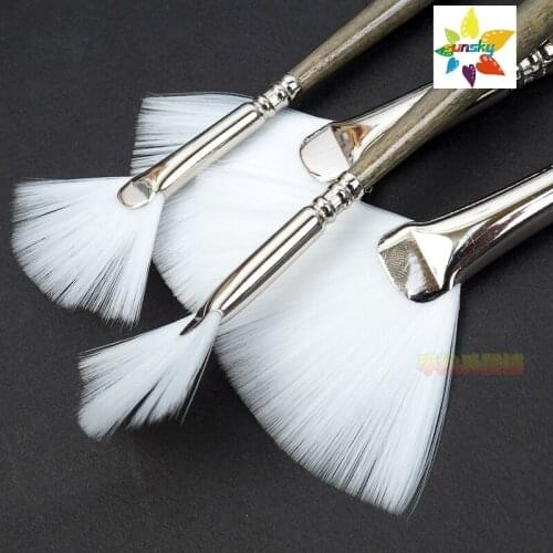 Spain ESCODA PERLA 4233 Pearl White Nylon Hair,long rod brush,sparse, flat fan-shaped,dipped in water will become toothed