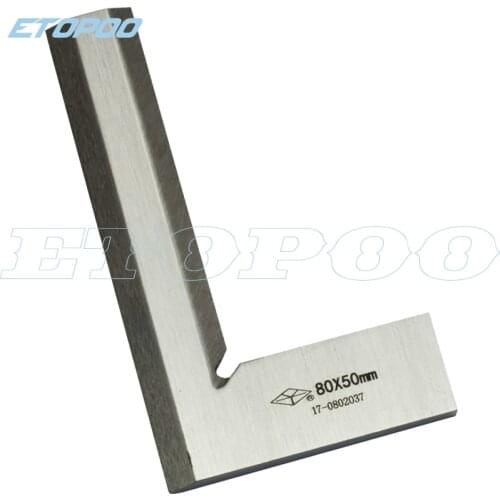 Stainless Steel 80 x 50mm Bladed 90 Degree Angle Try Square Ruler