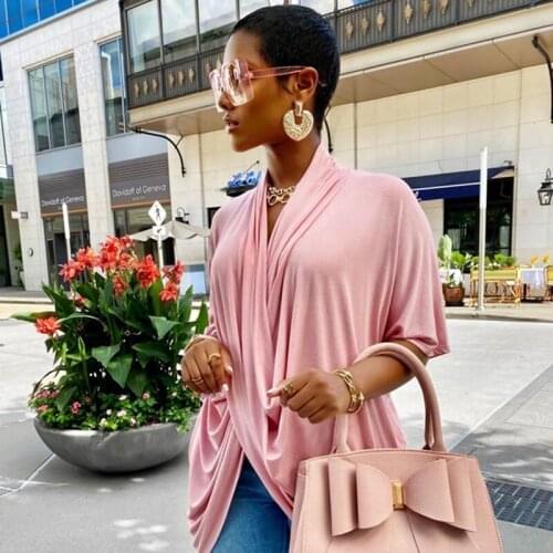 Summer Ruffles Loose T Shirt Women Clothing Streetwear Casual Oversized T Shirt Tops Korean Fashion Criss Cross Long Tee Shirt