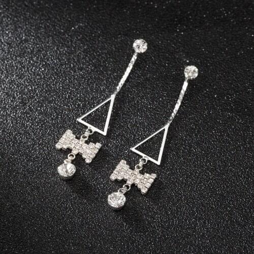 Fashion Wedding Long Drop Earrings for Women Crystal Rhinestone butterfly Bridal Party Prom Korean Earrings Jewelry Gift E585