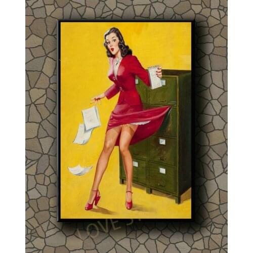 P318 Vintage Beautiful Pin-up Girl Classic Picture 446 Silk Fabric Poster Art Decor Indoor Painting Gift