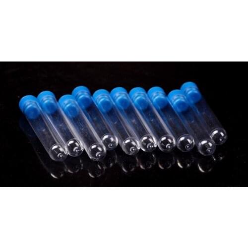 10pcs Chemistry Plastic Test Tubes Vials Seal Caps Pack Container For Office School Chemistry Supplies 12*75mm 5ML