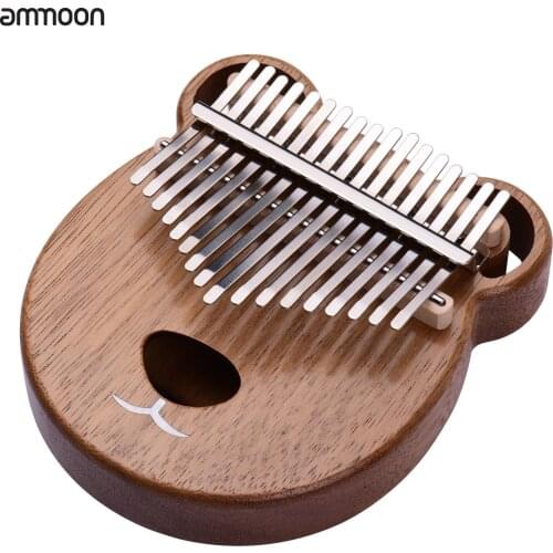Ammoon 17 Key Kalimba Portable C Tone Thumb Piano Solid Walnut Wood Finger Precussion with Tuning Hammer Wiping Cloth