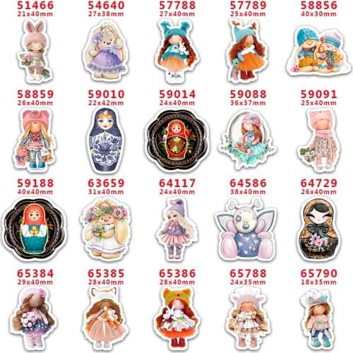 DIY Craft Supplies Sewing Accessories Cartoon Baby Printed Planar Resins Mold 10 Pieces. PR-51466