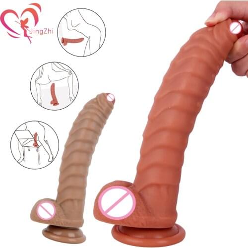 JingZhi Realistic Dildo For Women Dinosaur Scale Monster Dildo For Anal Big Cock with Suction Cup Female Strapon Adult Sex Toys