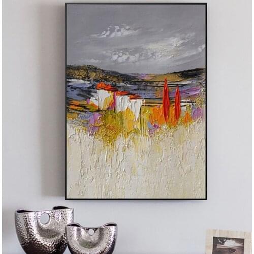 Handmade Oil Painting On Canvas Abstract Landscape Wall Art Picture Modern Interior Decoration Paintings Of Large Salon Bedroom