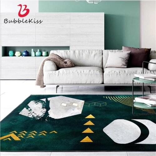 Bubble Kiss Modern Abstract Geometric Green Carpets For Living Room Home Decor Bedroom Area Rugs Sofa Coffee Table Floor Mats