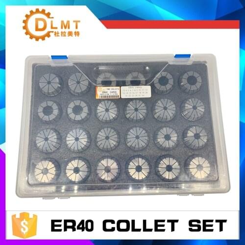 1Set ER Collet Chuck ER40 24PCS CNC Milling Tool Holder Engraving Machine Lathe Mill 0.015/0.008MM Spring Chuck CNC