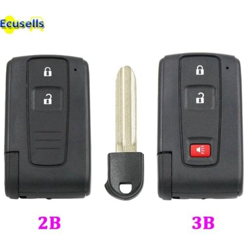 2 buttons 3 buttons SMART KEY REMOTE FOB Case key shell for TOYOTA PRIUS 2004-2009 + Uncut Insert key TOY43