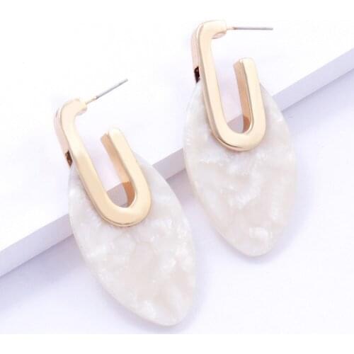 2019 Trendy Acrylic Earring Colorful Geometry Triangle Earrings Acetic Acid Stud Earrings For Women Fashion Earrings Jewelry