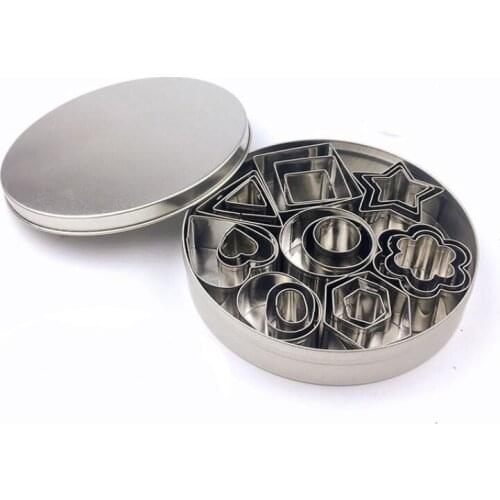 2021 New DTY Stainless Steel 24 Pcs/a Set Biscuit Mould Cookie Chocolate Cake Baking Set DIY Pattern Kitchen Tool