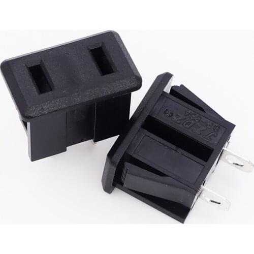 5pcs SP-864 AC 10A/250V 15A/125V US Plug Panel Mount US Outlet Power Socket 2pin Black