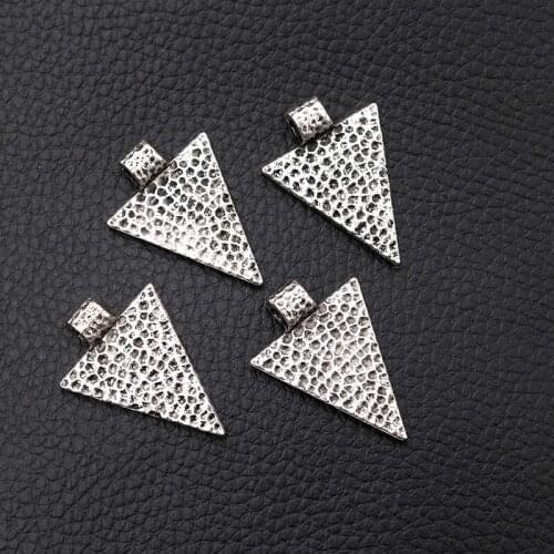 6pcs/lot Silver Plated Triangle Charm Metal Pendants DIY Necklaces Bracelets Jewelry Handicraft Accessories 31*22mm P171