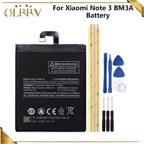 BM3A Battery for xiaomi note 3 note3 Batterie Bateria Batterij Accumulator AKKU 3500mAh+Tools