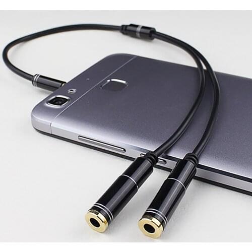 3.5mm AUX Cable 2 IN 1 Jack Audio Cable 3.5 mm Jack Stereo Audio Male to 2 Female Headset Microphone Y Splitter Cable Adapter