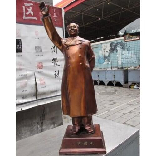 Fast shipping USPS to USA S0784 Chinese Red Bronze Copper Made famous great Mao ZeDong Mao zhu chairman Statue