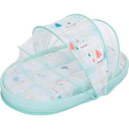 Baby Mosquito Nets Mattress Pillow Three-piece Portable Baby Bedding Crib Netting Folding Removable Infant Travel Beds 0-3 Years