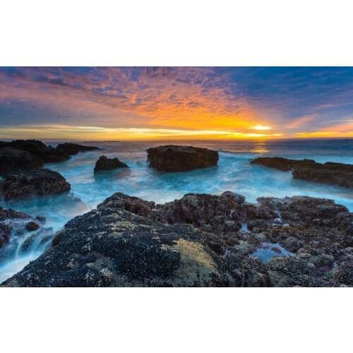 Home Decor Beach Coastline-Silk Art Poster Wall Sicker Decoration Gift