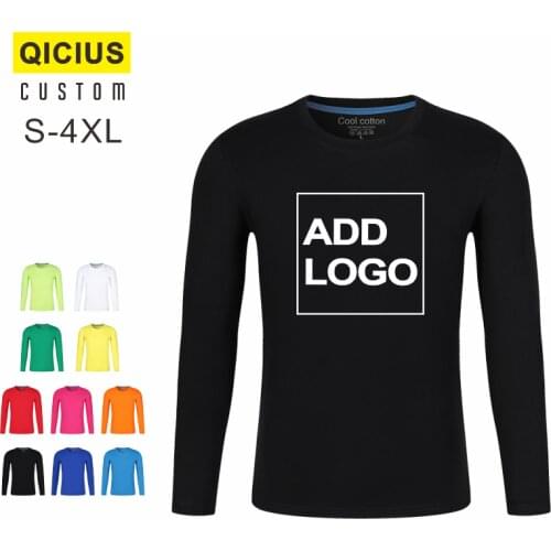 Custom Printed Embroidery Elastic Mens T-Shirt Long Sleeve For Male And Cotton Man Clothing Roupas Femininas Com Frete Gratis