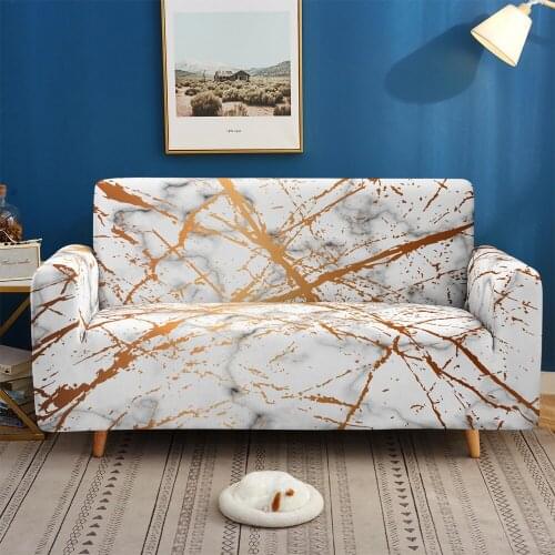 Custom Modern 3D Print Marble Pattern Elastic Couch Cover Sofa Sofa Protector For Living Room Home Decor 1/2/3/4-seater