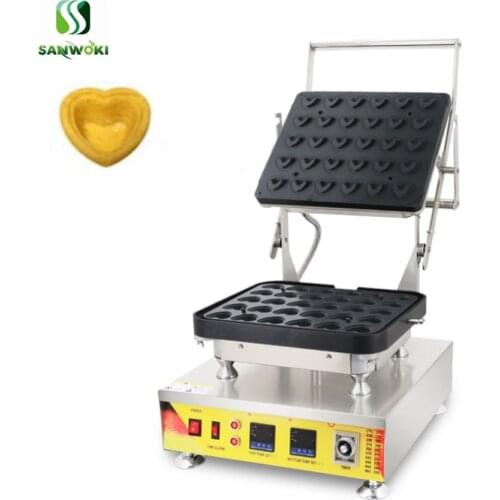 Electric heart shape tartlets shell machine egg tart waffle maker machine Egg Pie Pastry Tart Shells Machine 30pcs/mold