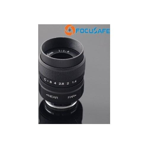 Focusafe 25mm C Mount Mirrorless Camera Lens,1/2" Manual Iris Lens for Machine Vision Camera and Security Camera
