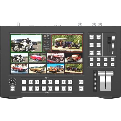 HWCODEC TD110 H.264 H.265 RTMP Streaming FHD 4*3G-SDI 2*HDMI and 2* IP Video Streaming Switcher with 11.6 Inch Screen Monitor