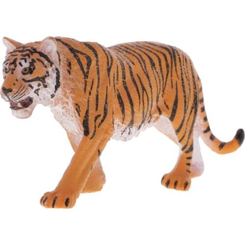 Simulation Wildlife Animals Siberian Tiger Model Action Figures Kids Toy Collectibles Home Decor Yellow