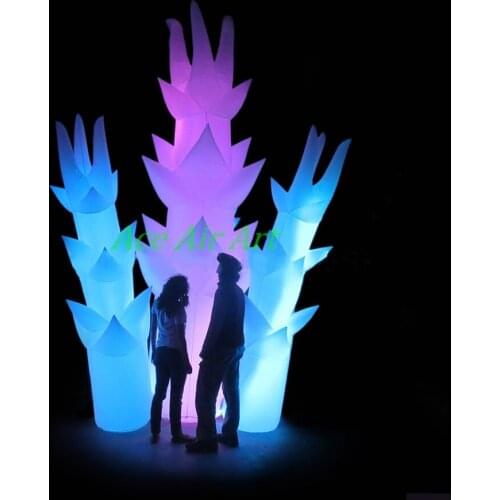 Customized inflatable LED lighting decoration for advertising and party, inflatable Asparagus,bamboo pillar with base fan