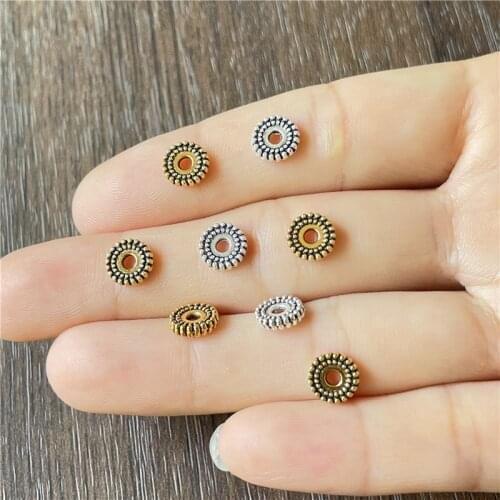 JunKang 50pcs round metal alloy spacer connectors jewelry making DIY handmade bracelet necklace earring accessories material