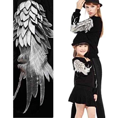 Unisex Family Clothing Sets Children Couples Sweatshirts Spring Autumn Long Sleeve 3D Embroidery Wings Casual Sweatshirt NS167