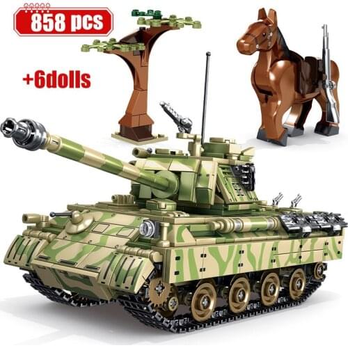 City Military M1A2 T-14 Leopard 2A7 Main Battle Tank Building Blocks WW2 with Soldiers Figures Army Bricks Boy Toys For Children