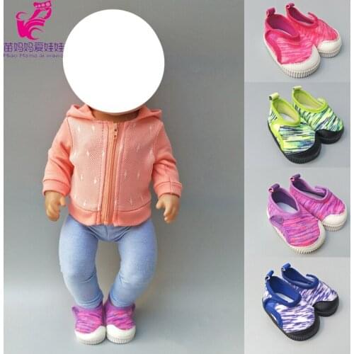 For 43cm Infant Babies Doll Shoes Sneackers 18" Doll Shoes Handmade Toys Sport Shoes