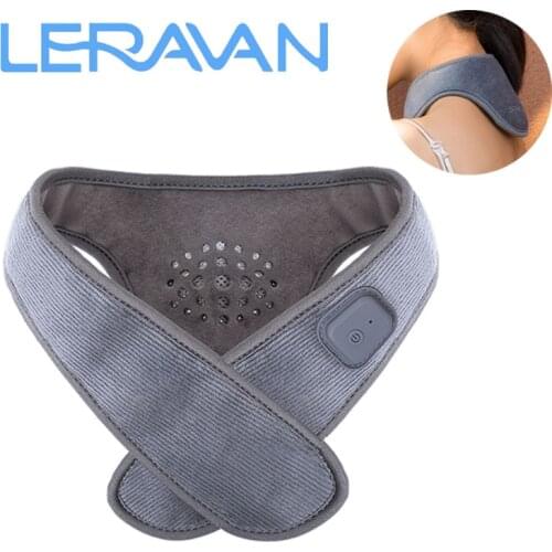 Lefan Graphene Heating Neck Protector Heat Therapy Pad Belt Magnetic Neck Protect Collar Support For Muscle Pain Relief Wireless