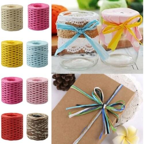 Hot 200m Paper Rope Raffia Ribbon Lace Wrapping Rope Gift Box Wrapping DIY Scrapbooking Crafts Wedding Birthday Party Decoration
