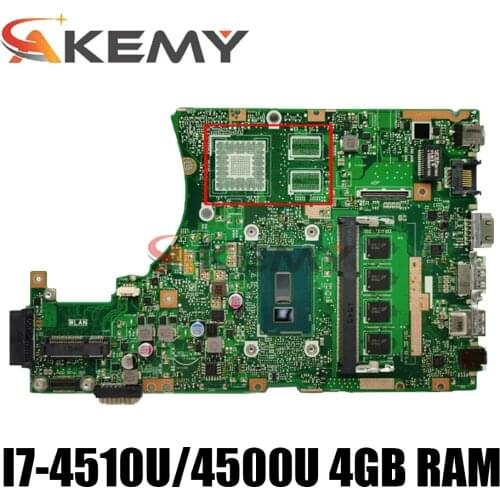 X455LA motherboard For ASUS X455LA I7-4510U i7-4500U CPU 4GB RAM Laptop motherboard K455L A455L F455L Notebook mainboard tested